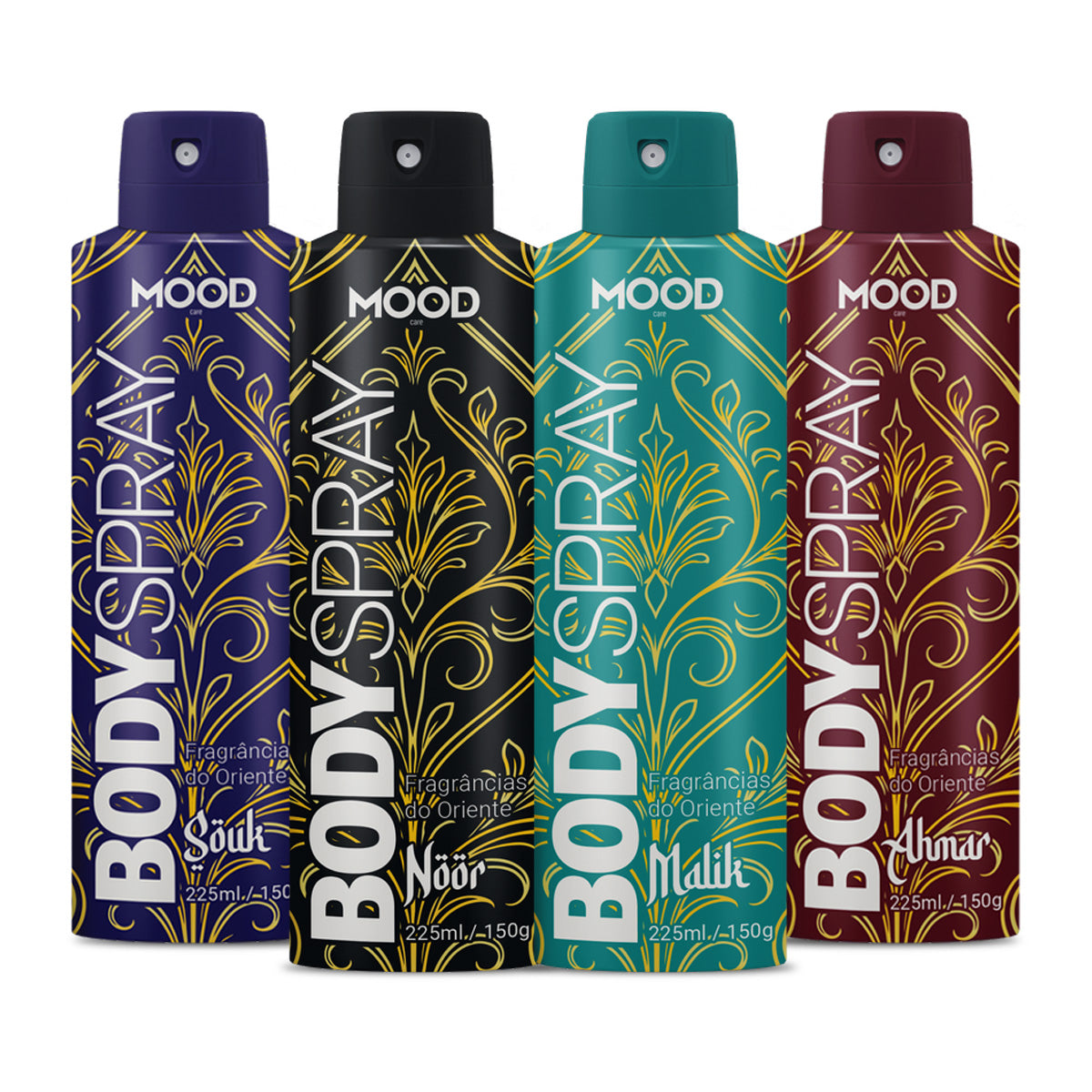 Kit 4 Body Sprays Mood Fragrâncias do Oriente 225ml